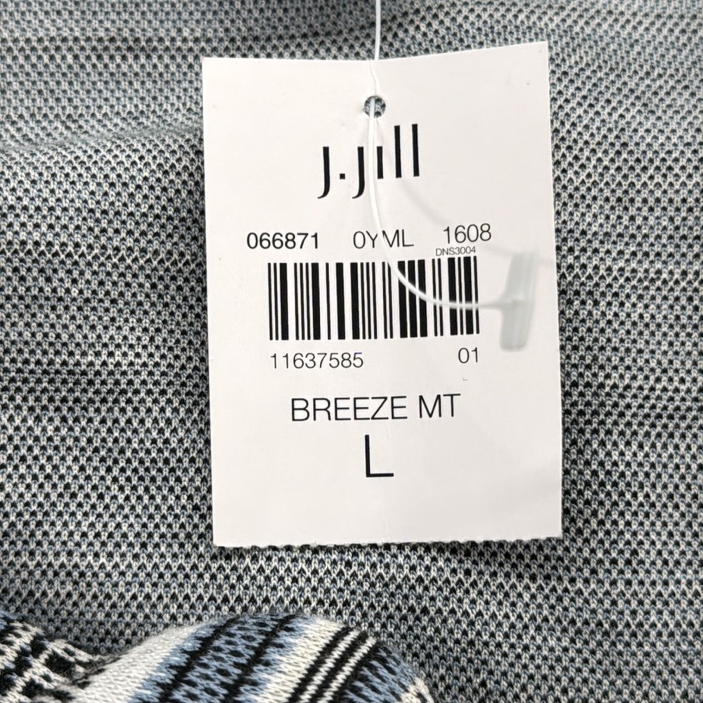 J. Jill NWT Blue Breeze Mountain Pull On Faux Wrap Mini Skirt Size Large - Picture 6 of 8